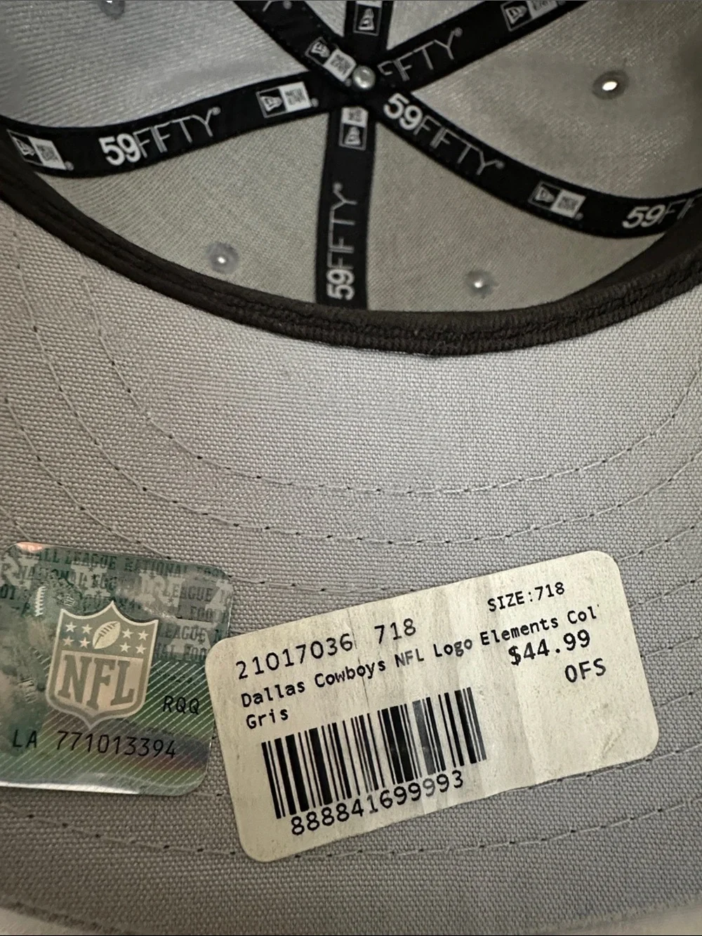 Dallas Cowboys New Era Light Gray Fitted Hat